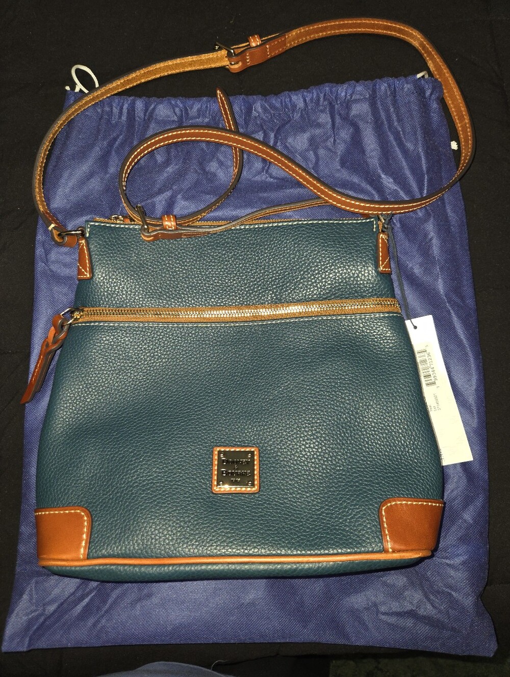 Dooney & Bourke Pebble Grain Leather Crossbody - Teal - New With Tags